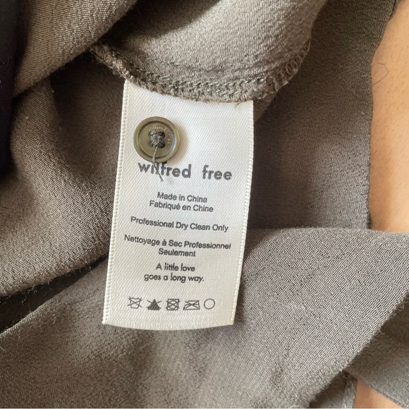 Wilfred Khaki Tie-Front Button Down Shirt - Picture 4 of 8